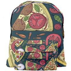 Vector-seamless-pizza-slice-pattern-hand-drawn-pizza-illustration-great-pizzeria-menu-background Giant Full Print Backpack by Pakemis