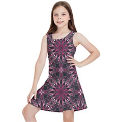 Seamless-pattern-with-flowers-oriental-style-mandala Kids  Lightweight Sleeveless Dress by Pakemis