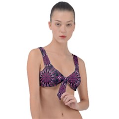 Seamless-pattern-with-flowers-oriental-style-mandala Front Tie Bikini Top by Pakemis