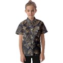 Elegant-pattern-with-golden-tropical-leaves Kids  Short Sleeve Shirt View1