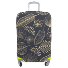 Elegant-pattern-with-golden-tropical-leaves Luggage Cover (medium) by Pakemis