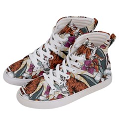 Natural-seamless-pattern-with-tiger-blooming-orchid Men s Hi-top Skate Sneakers by Pakemis