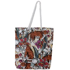 Natural-seamless-pattern-with-tiger-blooming-orchid Full Print Rope Handle Tote (large) by Pakemis