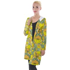 Seamless-pattern-with-graphic-spring-flowers Hooded Pocket Cardigan by Pakemis