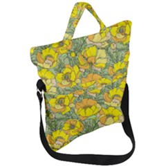 Seamless-pattern-with-graphic-spring-flowers Fold Over Handle Tote Bag by Pakemis