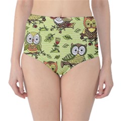 Seamless-pattern-with-flowers-owls Classic High-waist Bikini Bottoms by Pakemis