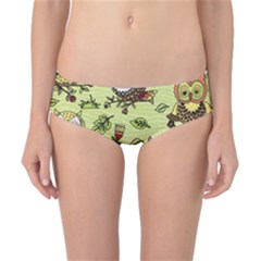 Seamless-pattern-with-flowers-owls Classic Bikini Bottoms by Pakemis