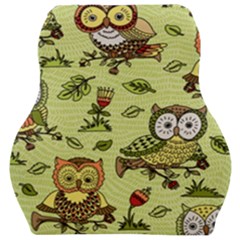 Seamless-pattern-with-flowers-owls Car Seat Velour Cushion  by Pakemis