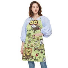 Seamless-pattern-with-flowers-owls Pocket Apron by Pakemis