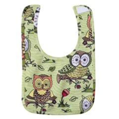 Seamless-pattern-with-flowers-owls Baby Bib by Pakemis