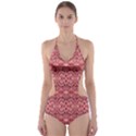 Pink-art-with-abstract-seamless-flaming-pattern Cut-Out One Piece Swimsuit View1