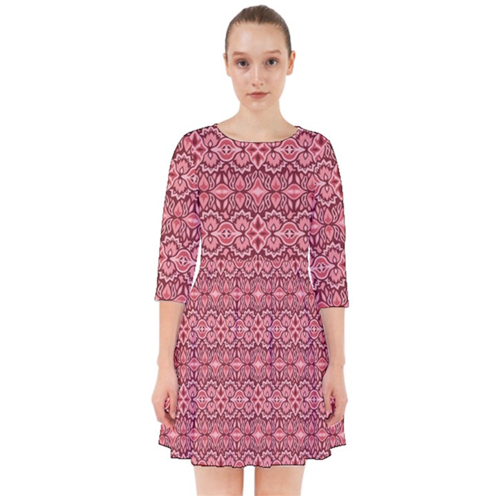 Pink-art-with-abstract-seamless-flaming-pattern Smock Dress