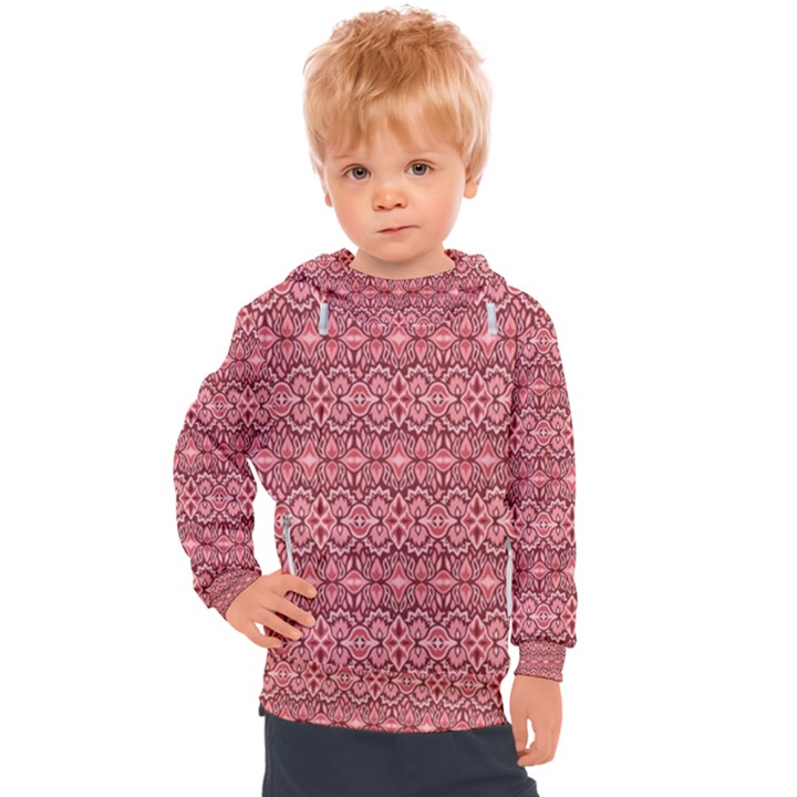 Pink-art-with-abstract-seamless-flaming-pattern Kids  Hooded Pullover