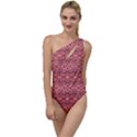 Pink-art-with-abstract-seamless-flaming-pattern To One Side Swimsuit View1