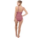 Pink-art-with-abstract-seamless-flaming-pattern High Neck One Piece Swimsuit View2