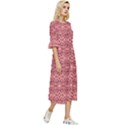 Pink-art-with-abstract-seamless-flaming-pattern Double Cuff Midi Dress View3