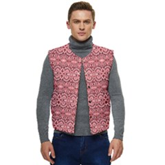 Pink-art-with-abstract-seamless-flaming-pattern Men s Short Button Up Puffer Vest	 by Pakemis