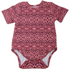 Pink-art-with-abstract-seamless-flaming-pattern Baby Short Sleeve Onesie Bodysuit by Pakemis