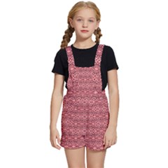 Pink-art-with-abstract-seamless-flaming-pattern Kids  Short Overalls by Pakemis