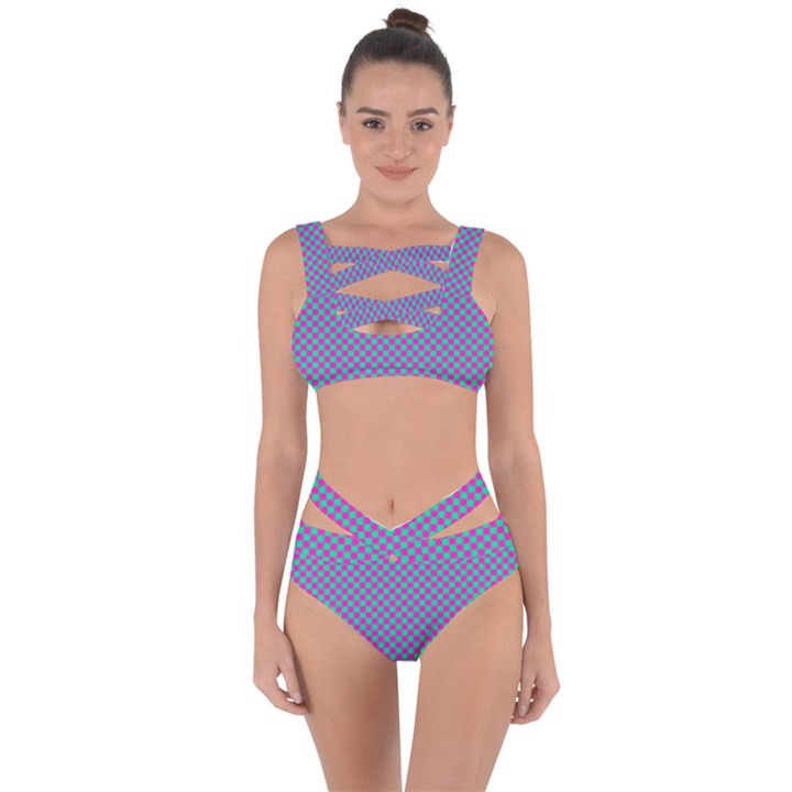 Pattern Bandaged Up Bikini Set 