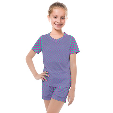 Pattern Kids  Mesh Tee And Shorts Set by gasi