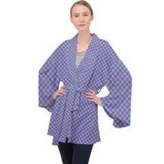 Pattern Long Sleeve Velvet Kimono  by gasi