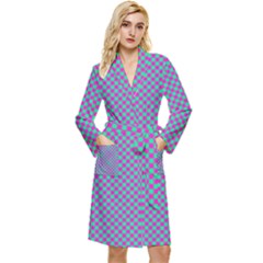 Pattern Long Sleeve Velour Robe by gasi