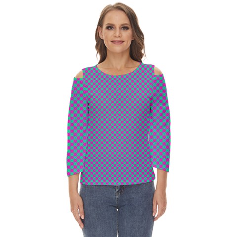 Pattern Cut Out Wide Sleeve Top by gasi