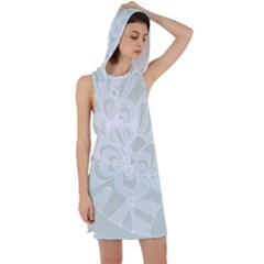 Blue Zendoodle Racer Back Hoodie Dress by Mazipoodles