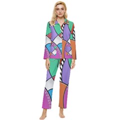 Modern Art Womens  Long Sleeve Velvet Pocket Pajamas Set by gasi