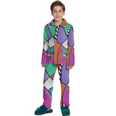 Modern Art Kids  Long Sleeve Velvet Pajamas Set by gasi