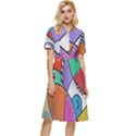 Modern art Button Top Knee Length Dress View1