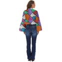 Modern art Boho Long Bell Sleeve Top View4