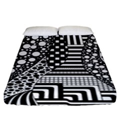 Black And White Fitted Sheet (king Size) by gasi