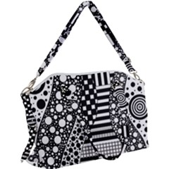 Black And White Canvas Crossbody Bag by gasi