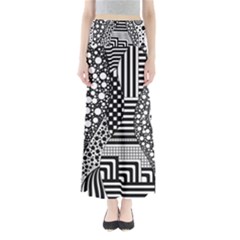 Black And White Full Length Maxi Skirt by gasi