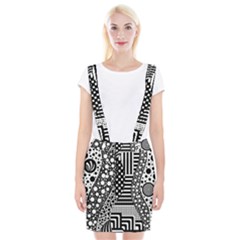 Black And White Braces Suspender Skirt by gasi