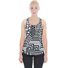 Black And White Piece Up Tank Top by gasi