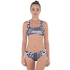 Black And White Criss Cross Bikini Set by gasi