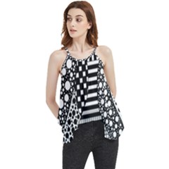 Black And White Flowy Camisole Tank Top by gasi