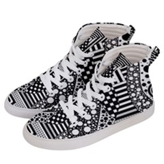 Black And White Men s Hi-top Skate Sneakers by gasi