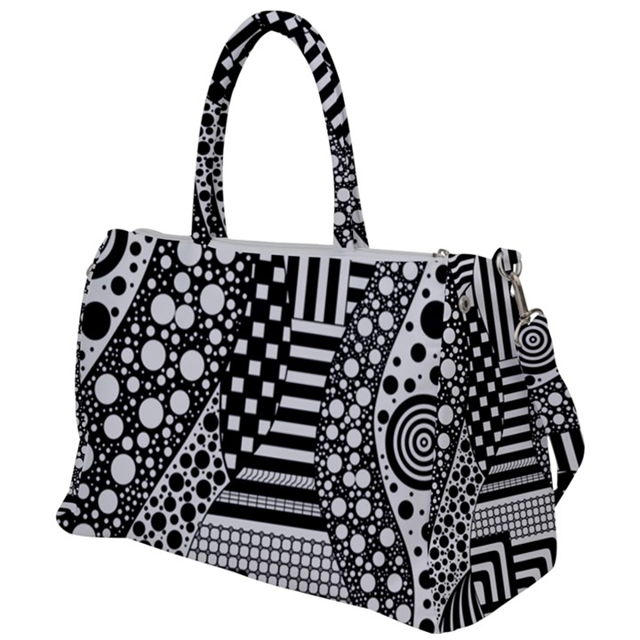 Black and white Duffel Travel Bag