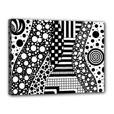 Black And White Canvas 16  X 12  (stretched) by gasi