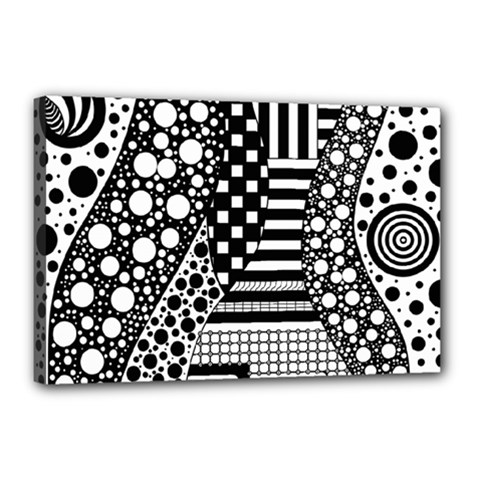 Black And White Canvas 18  X 12  (stretched) by gasi