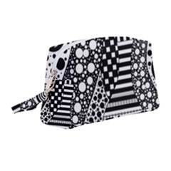 Black And White Wristlet Pouch Bag (medium) by gasi