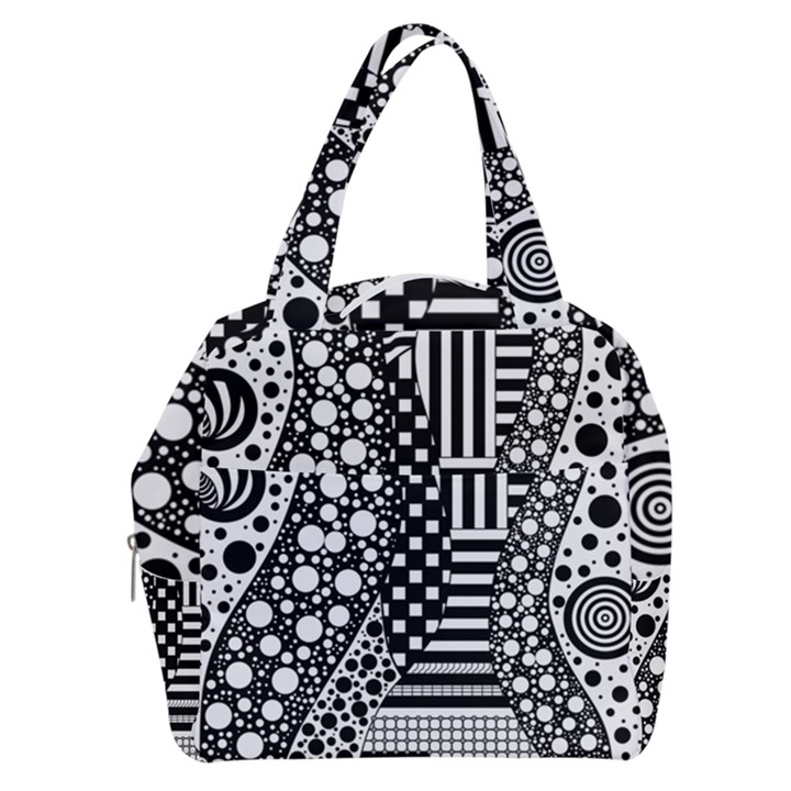 Black and white Boxy Hand Bag