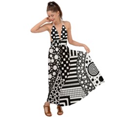 Black And White Backless Maxi Beach Dress by gasi