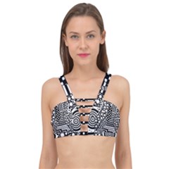 Black And White Cage Up Bikini Top by gasi