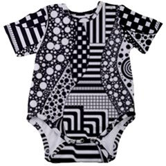 Black And White Baby Short Sleeve Onesie Bodysuit by gasi