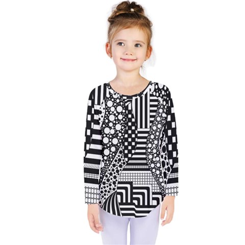 Black And White Kids  Long Sleeve Tee by gasi